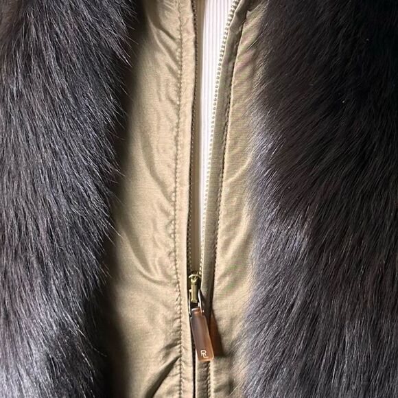 Ralph Lauren Espresso Brown Italian Shearling & Cashmere Blend Knit Scarf - Picture 9 of 16